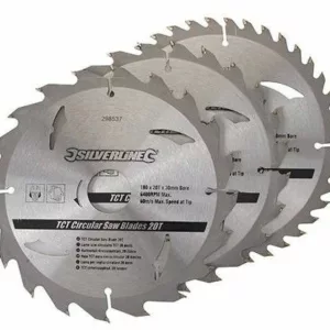 3 lames de scie circulaire carbure diamètre 190 20, 24 et 40 dents alésage 30 Gamme amateur- Neuf